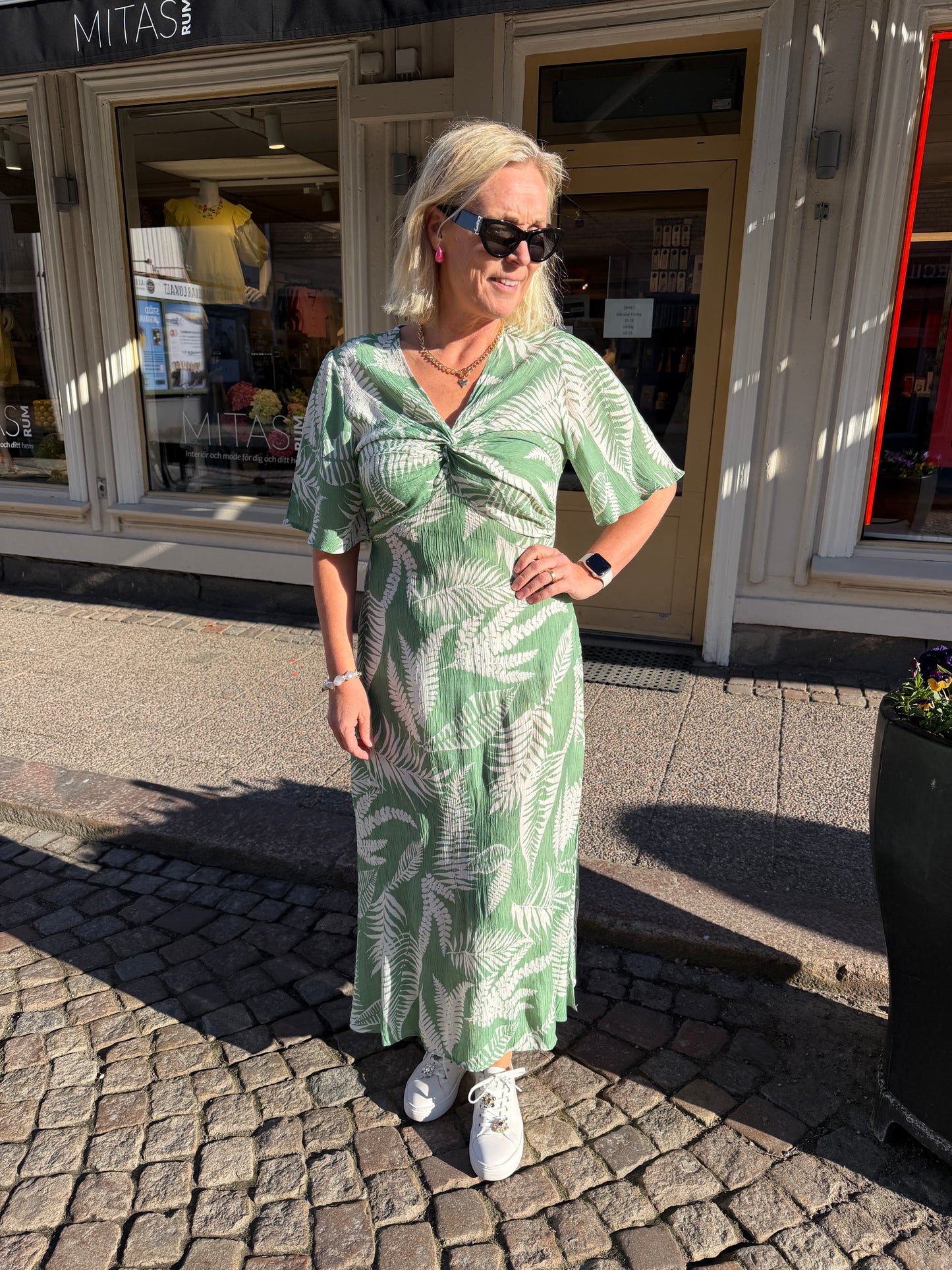Klänning Kate Blommor (Grön)