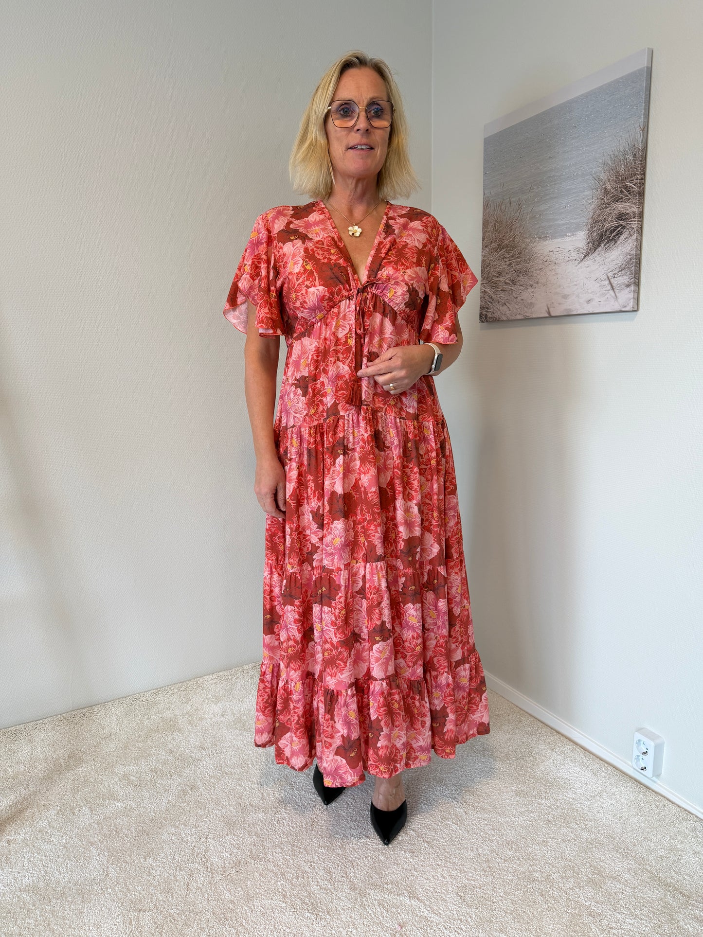 Bao Bao Dress (Red/Pink Flower)