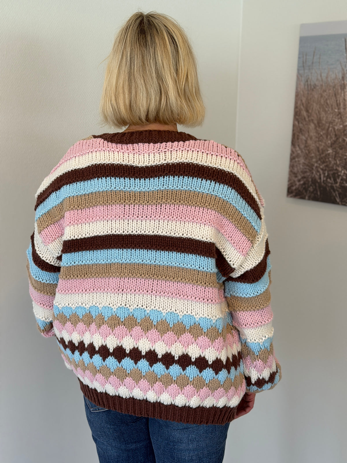 Cardigan Multifärgad (Brun)