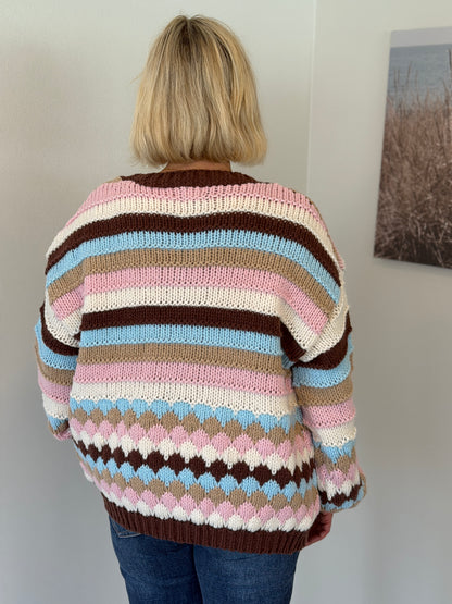 Cardigan Multifärgad (Brun)