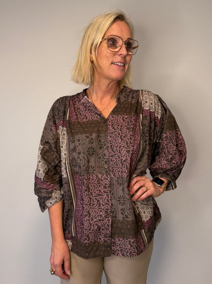 Blus Pingvinärm (Rosa/Brun)