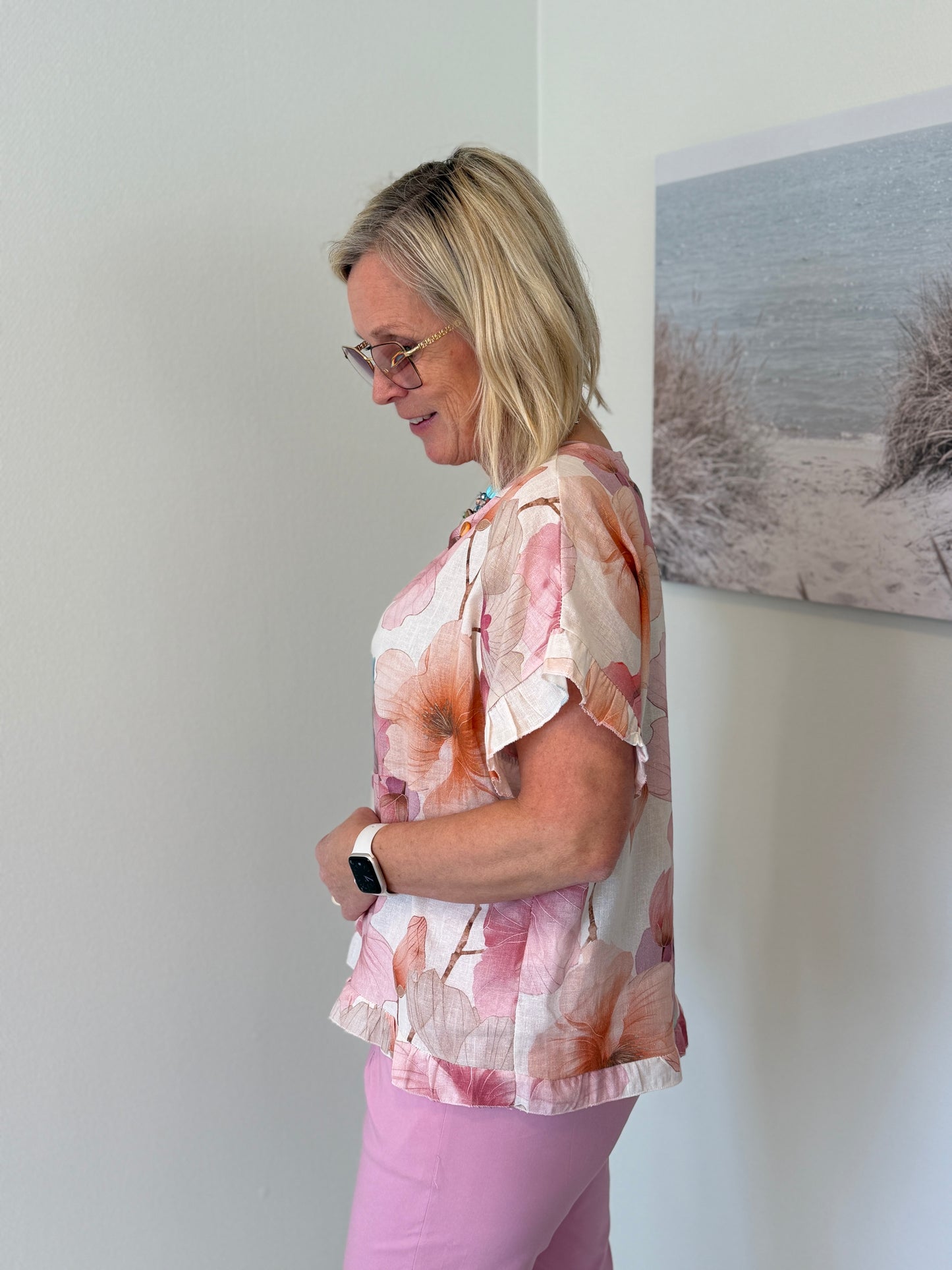 Mdcmathea Blouse (Pink Flower)