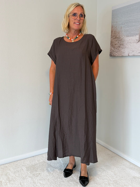 Maxiklänning Med Fickor (Brown)
