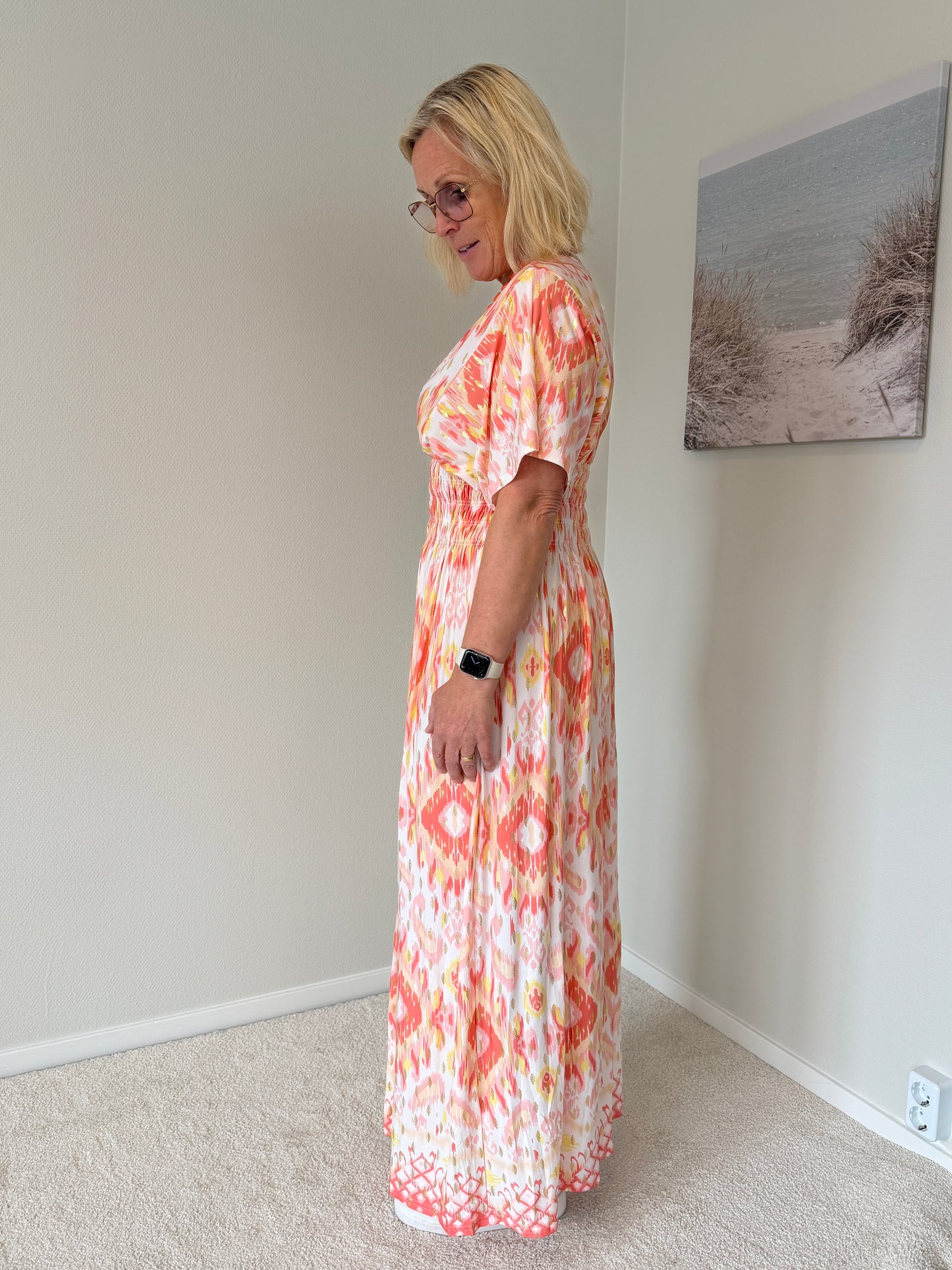 Alma Klänning Lång (Orange)