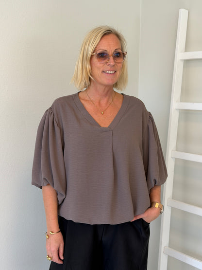 Topp Med Ballongärm (Taupe)