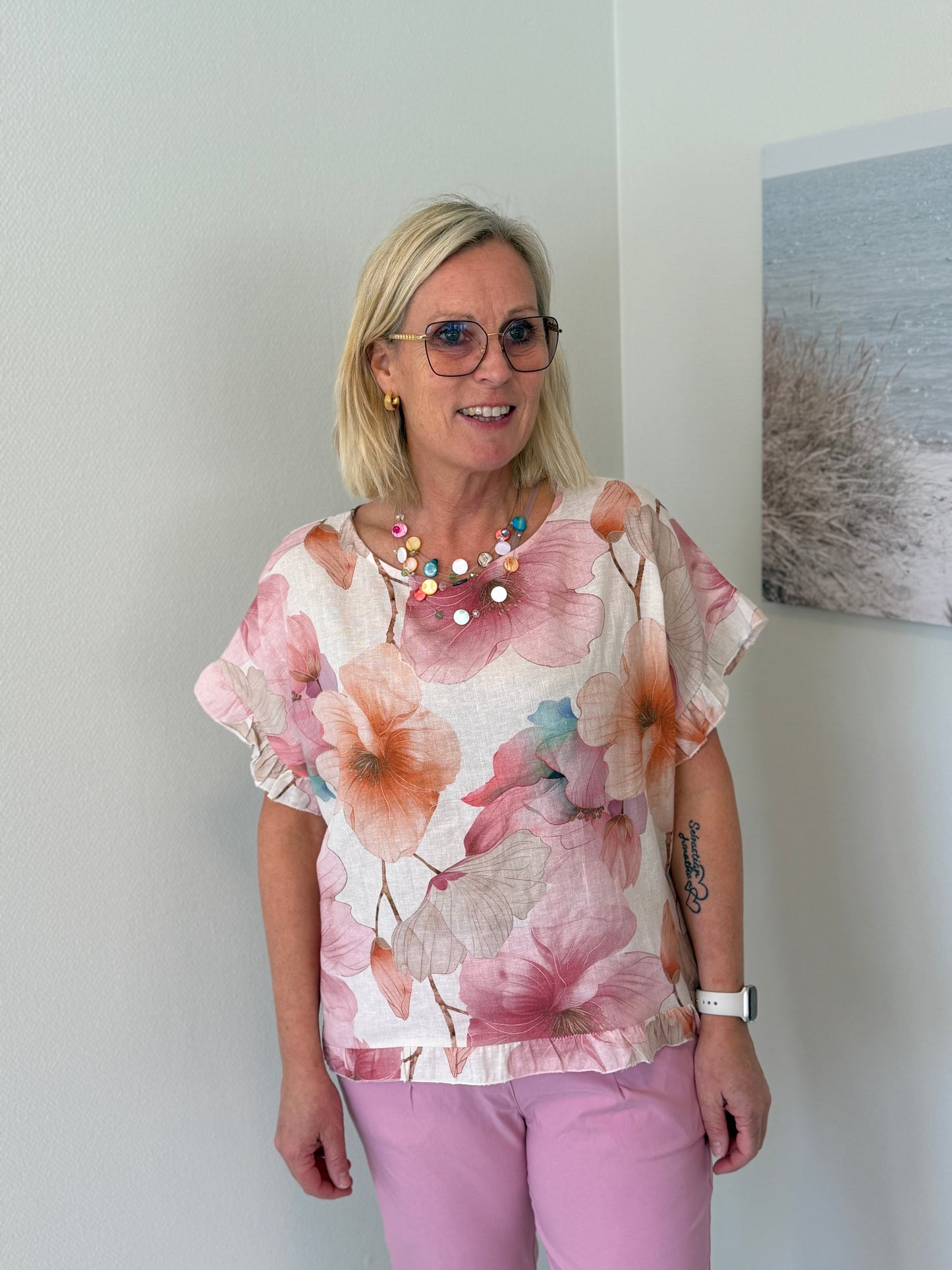 Mdcmathea Blouse (Pink Flower)