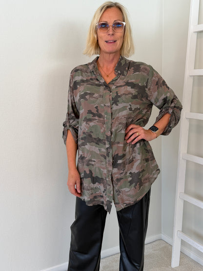 Camo Skjorta (Grön+Beige)