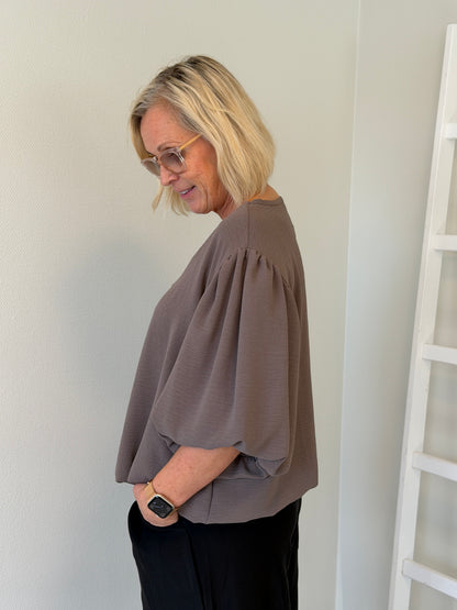 Topp Med Ballongärm (Taupe)