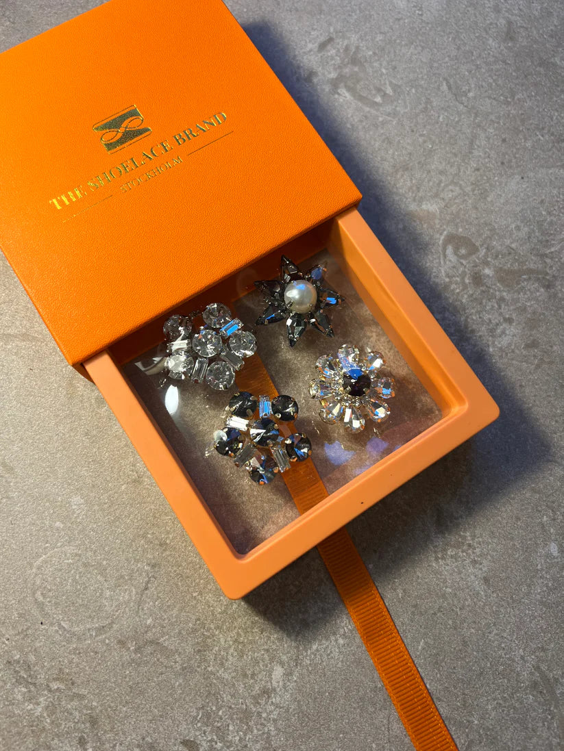 Black & White, Elastic Fit - Crystal Shoe Charm Set (-)