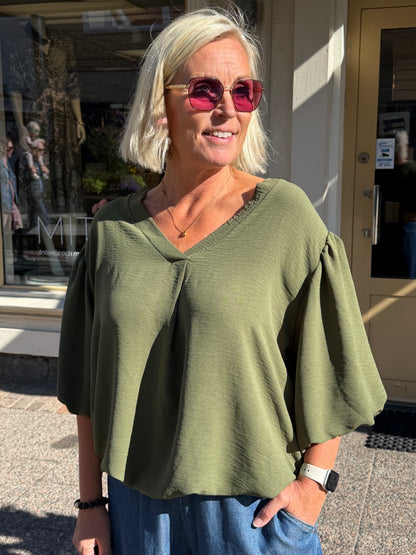 Topp Med Ballongärm (KHAKI)