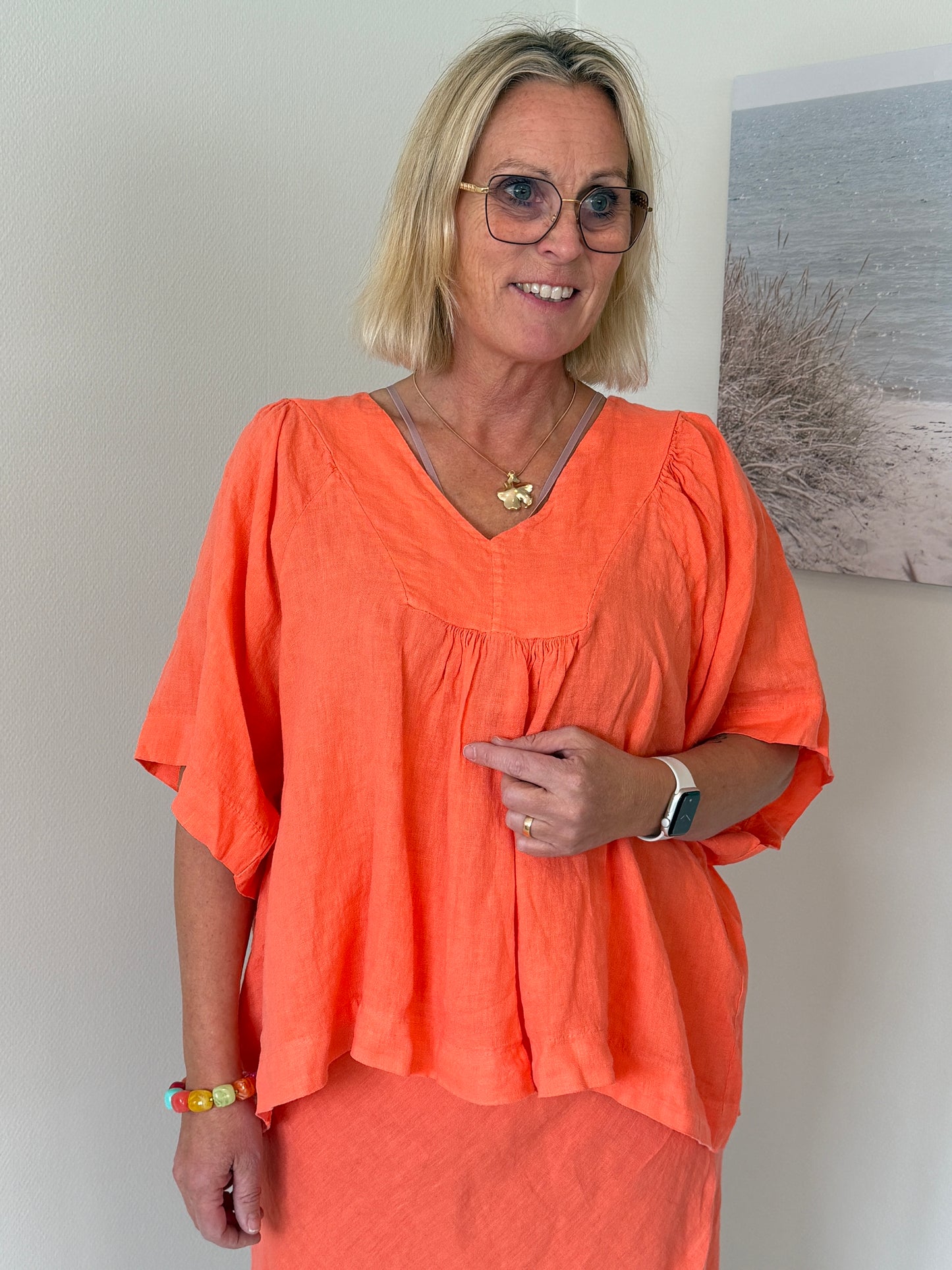 Linnetopp Med V-Ringning (Orange)