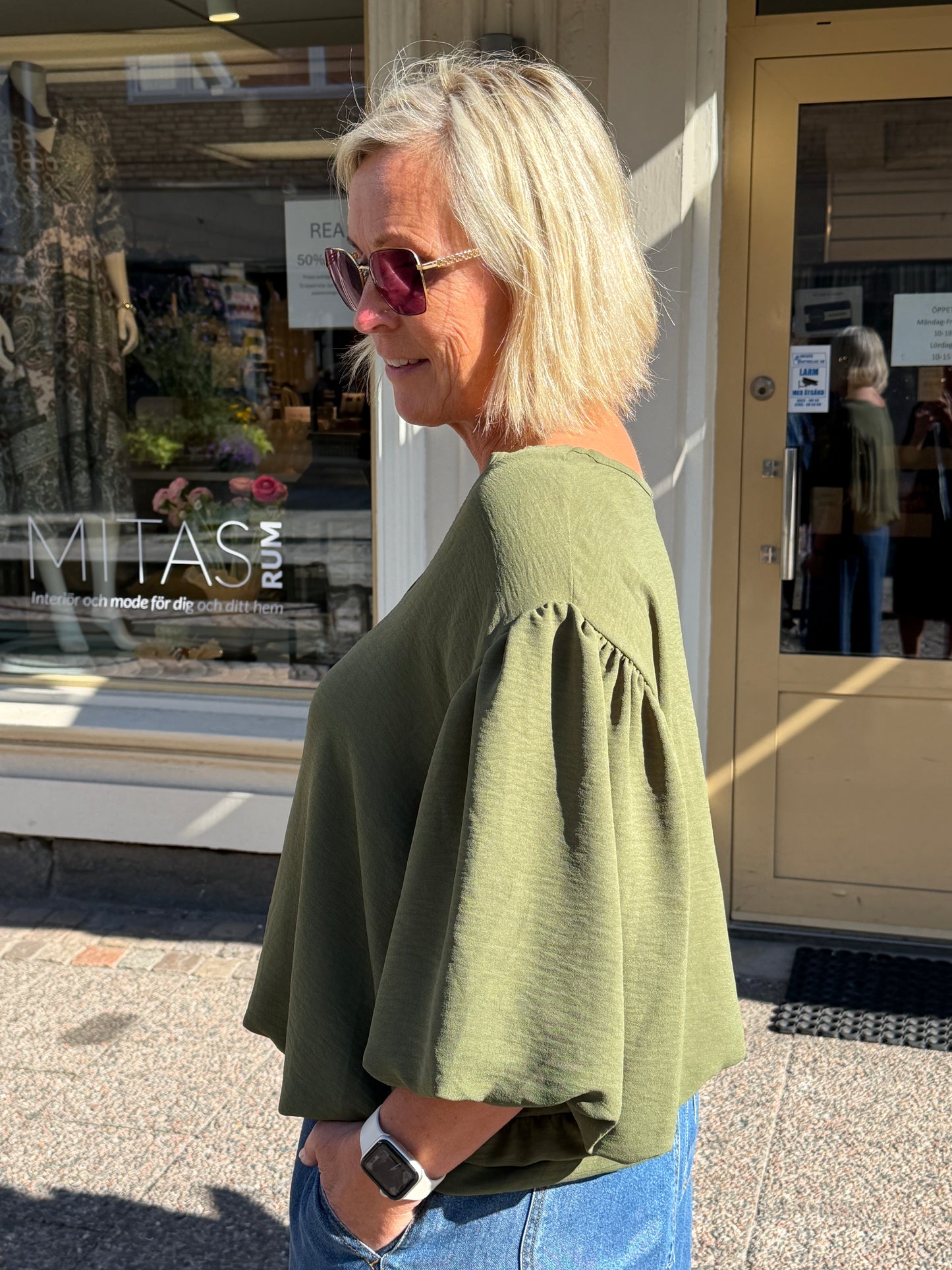 Topp Med Ballongärm (KHAKI)
