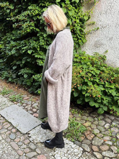 Cardigan Lång (Taupe)