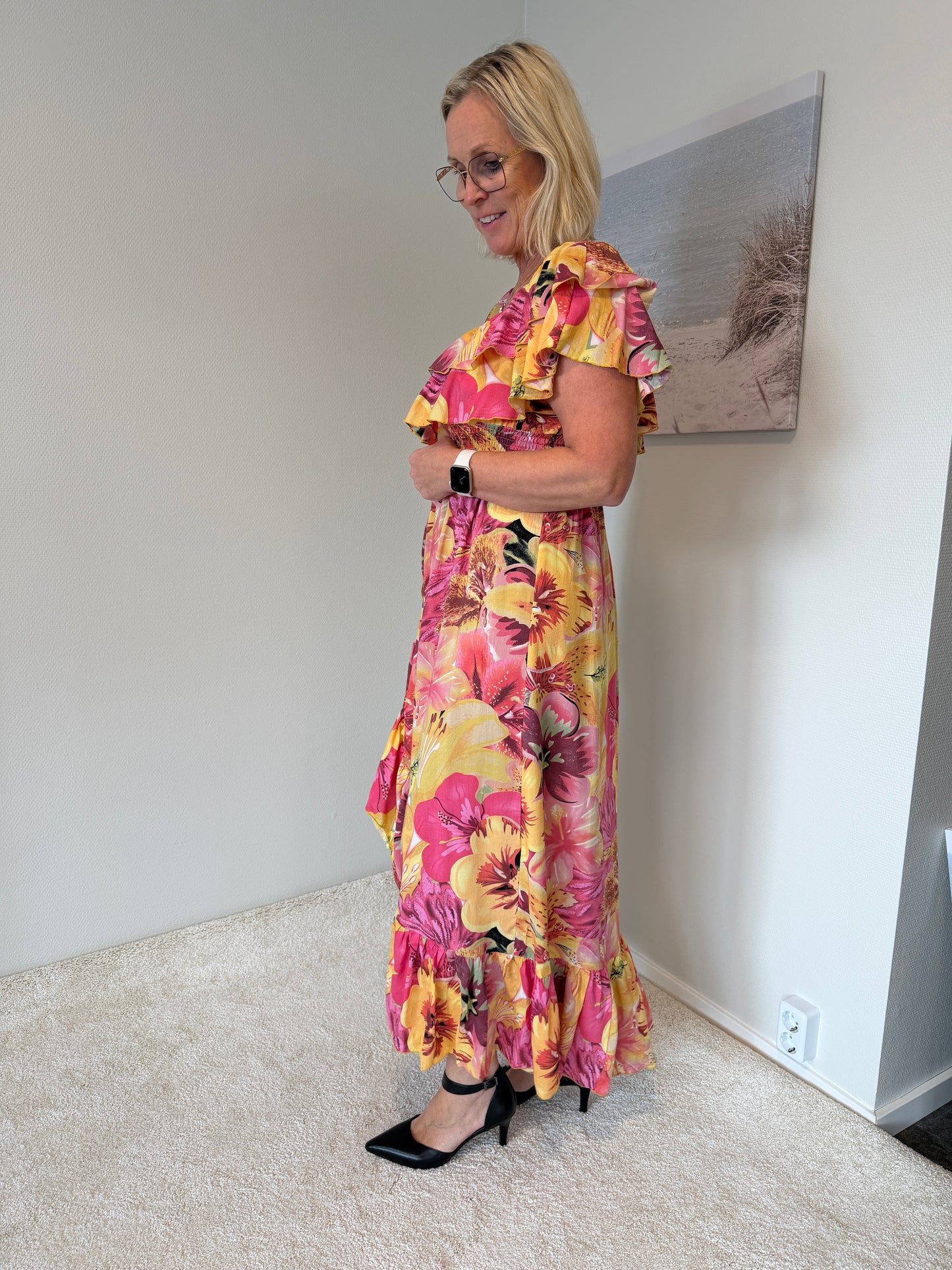 Bamboo Dress (Orange Big Flower)