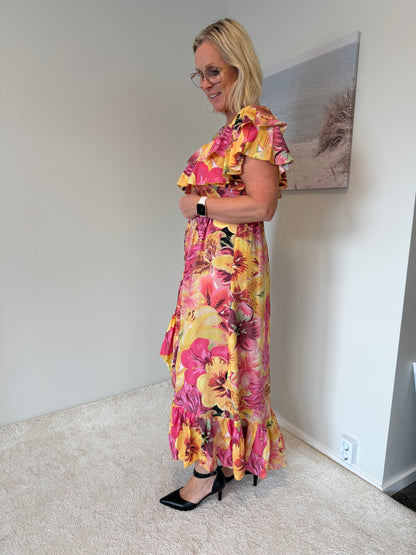 Bamboo Dress (Orange Big Flower)