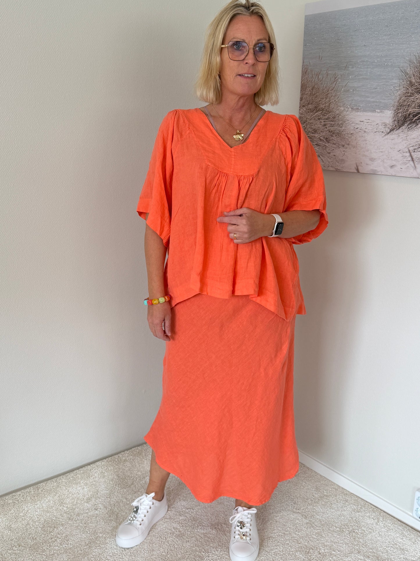Linnetopp Med V-Ringning (Orange)