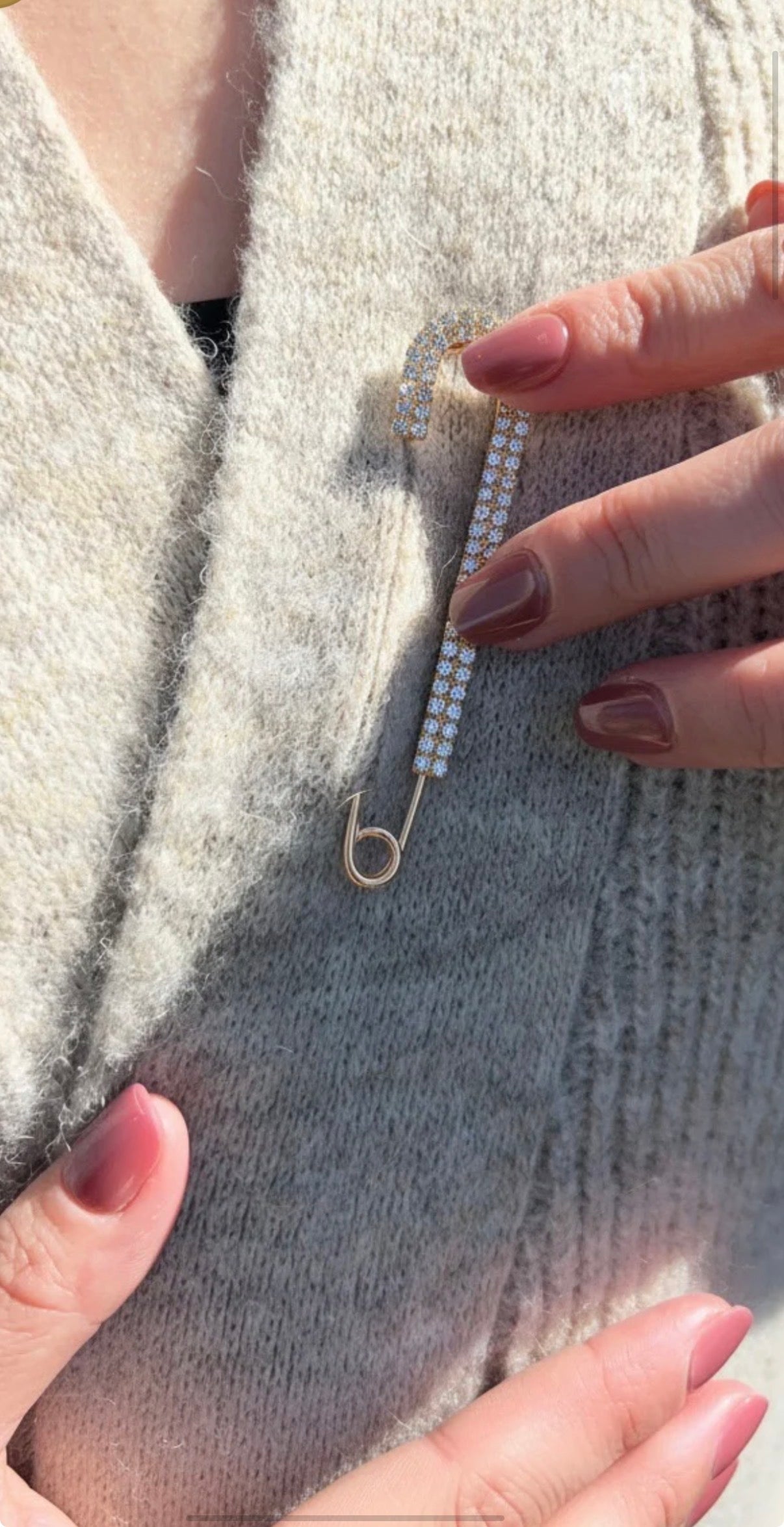 Crystal Fashion Safety Pin Gold (guld)