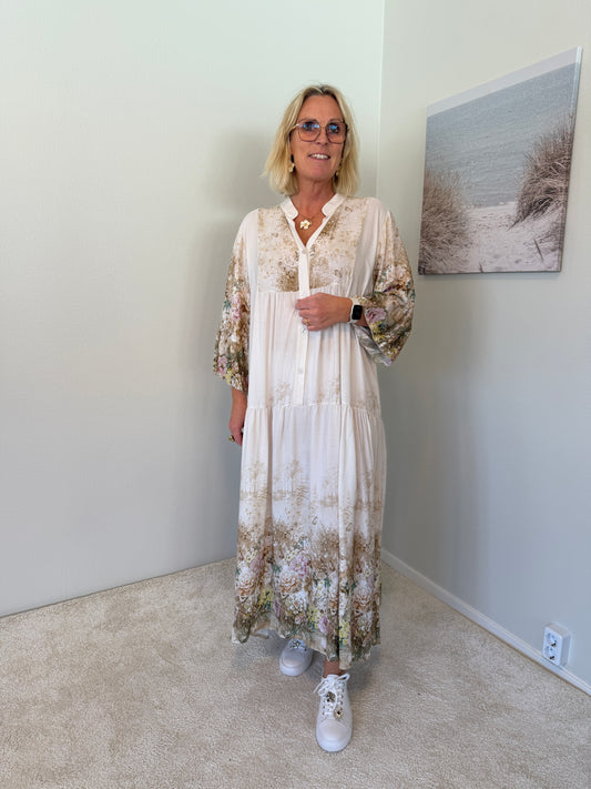Milano Maxiklänning Flower (Sand)