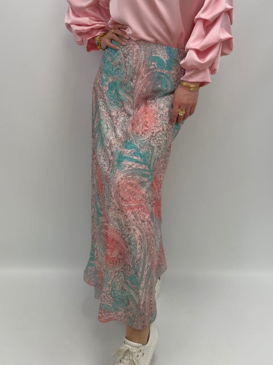 Paisleymönstrad Kjol (Rosa)