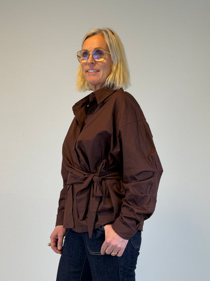 Blus Med Knyt (Brun)