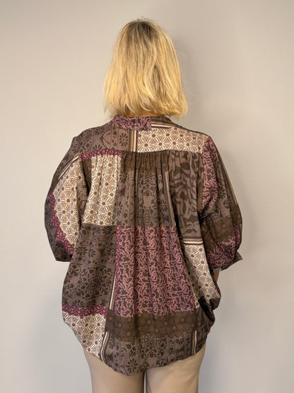 Blus Pingvinärm (Rosa/Brun)