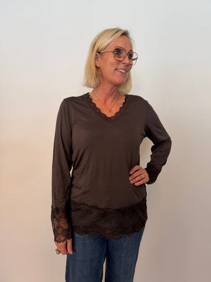 Långärmad Topp Med Spets Cocho (Choco)
