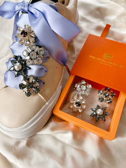 Crystal Shoe Charm Set (Black & White)