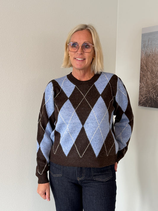 Cuargyle Pullover (Brown)
