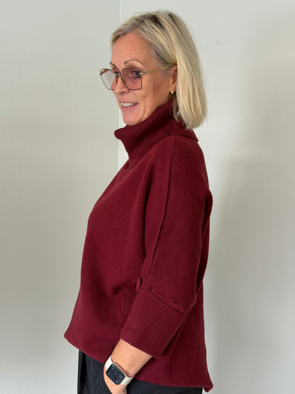 Stickad Polo (Bordo)