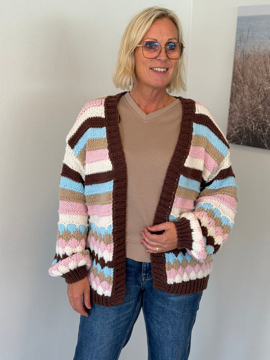 Cardigan Multifärgad (Brun)