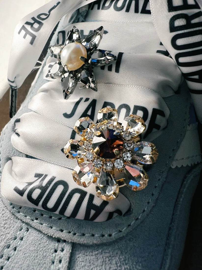 Black & White, Elastic Fit - Crystal Shoe Charm Set (-)