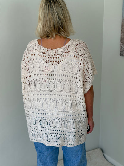 Virkad Topp (Beige)