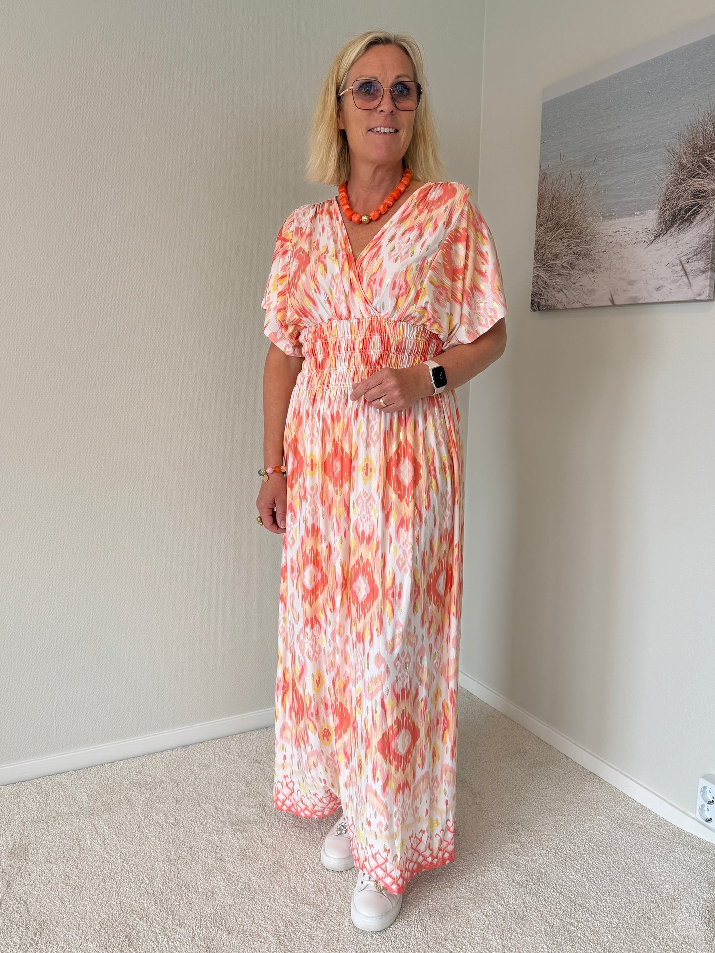 Alma Klänning Lång (Orange)
