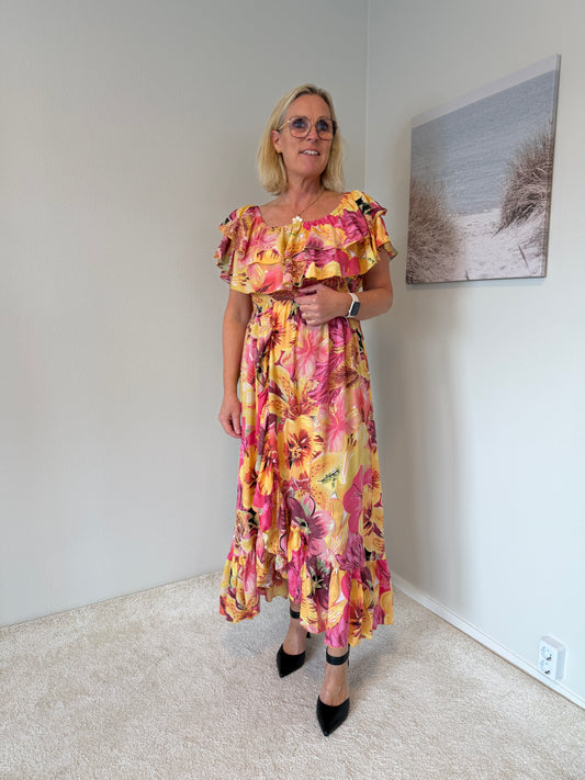 Bamboo Dress (Orange Big Flower)