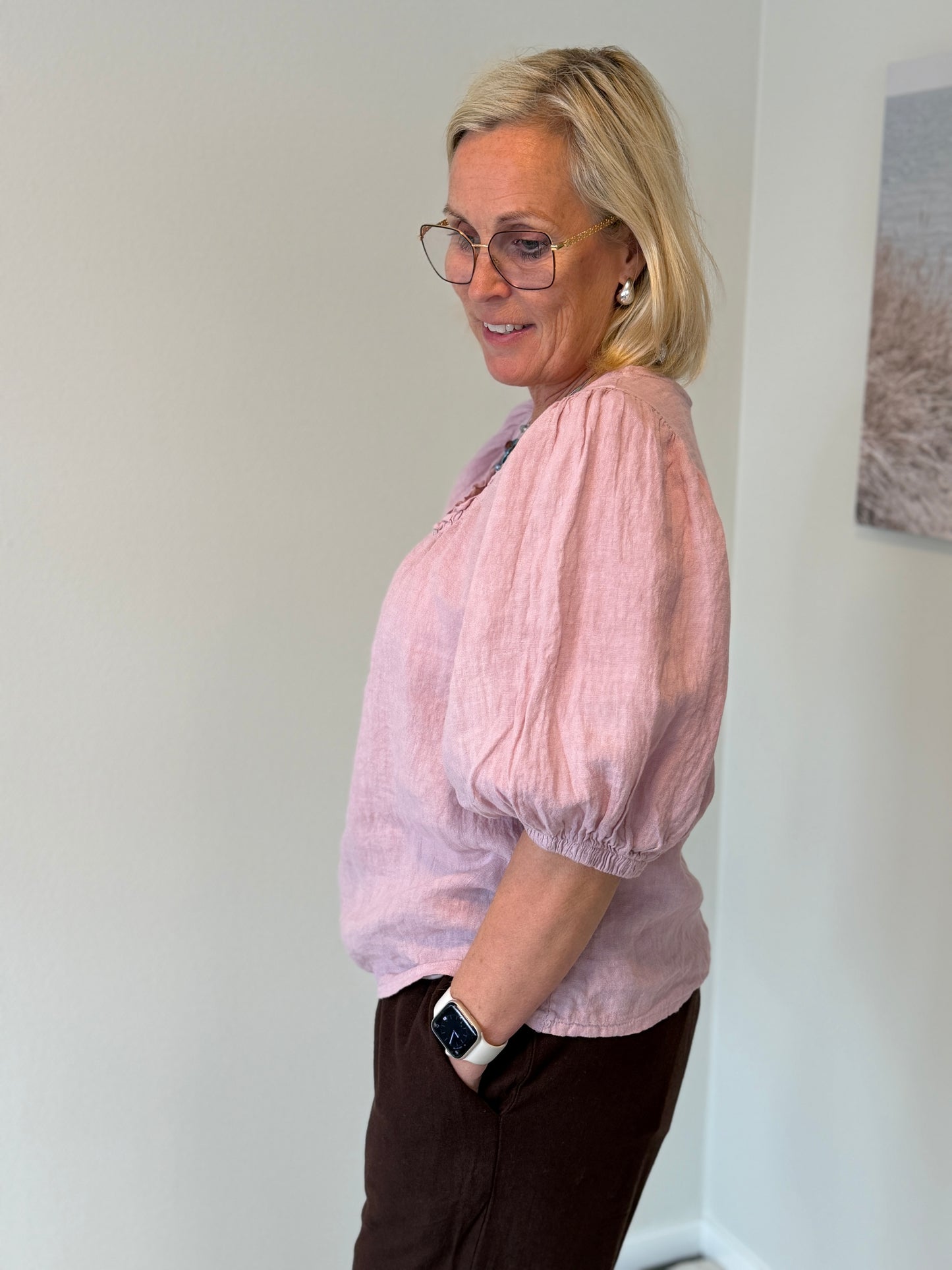 Topp 100% Linne (Pink)
