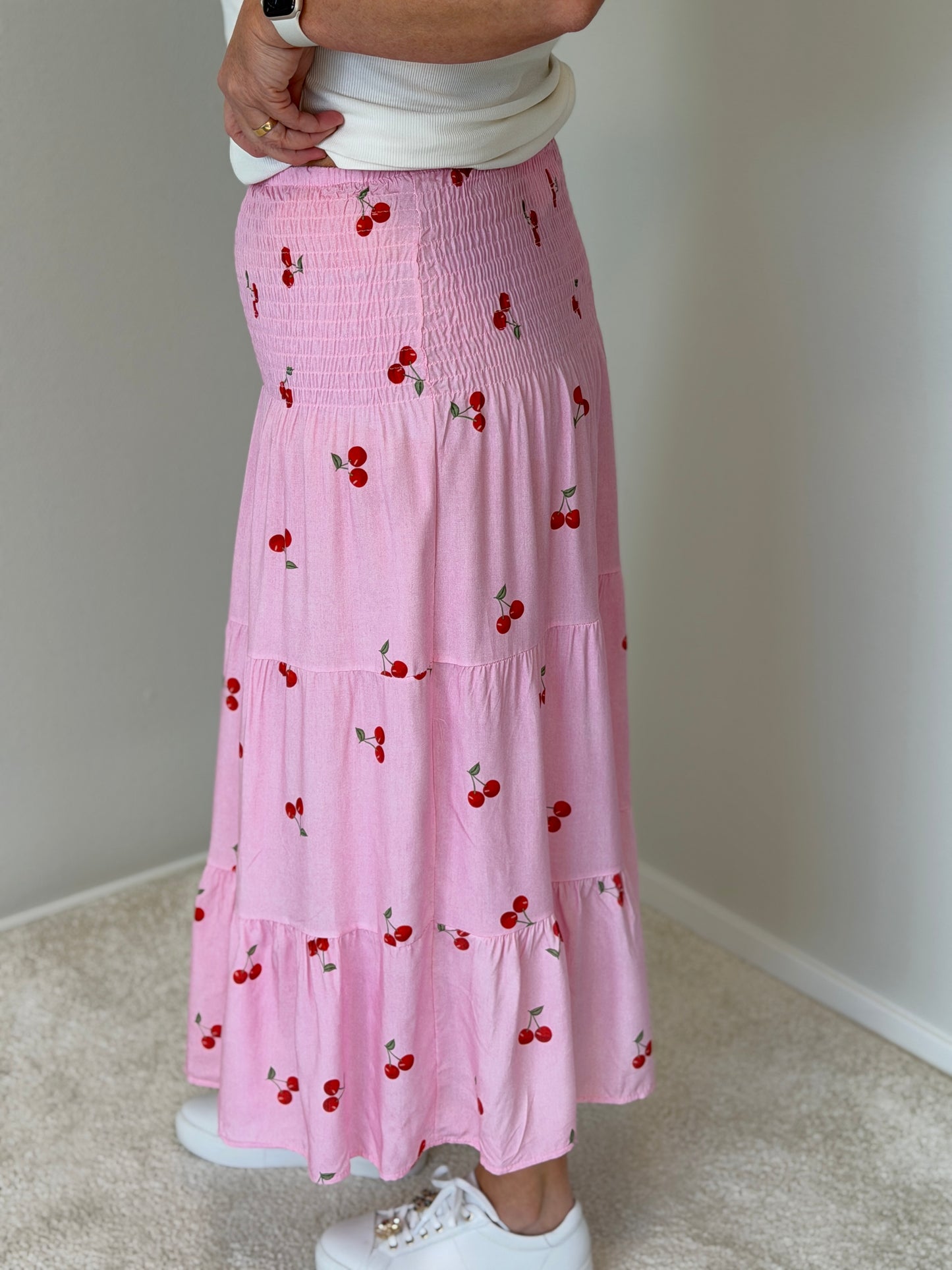 Smockkjol M Körsbär (Rosa)