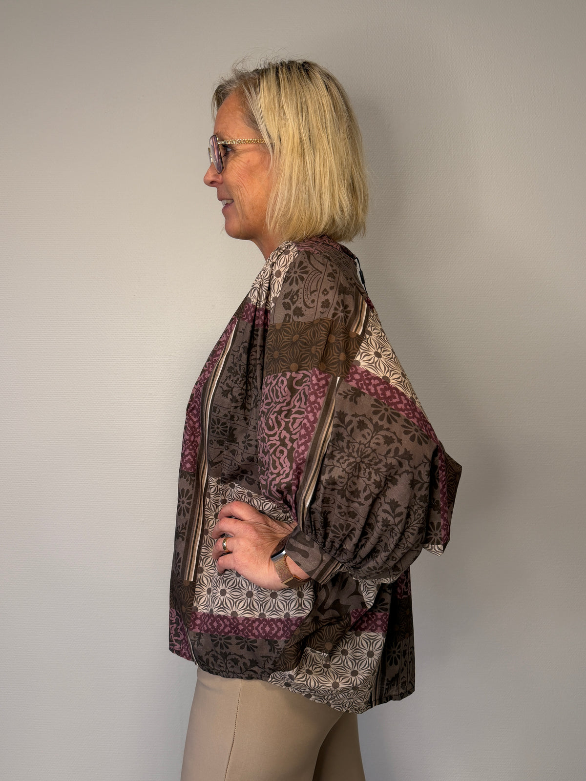 Blus Pingvinärm (Rosa/Brun)