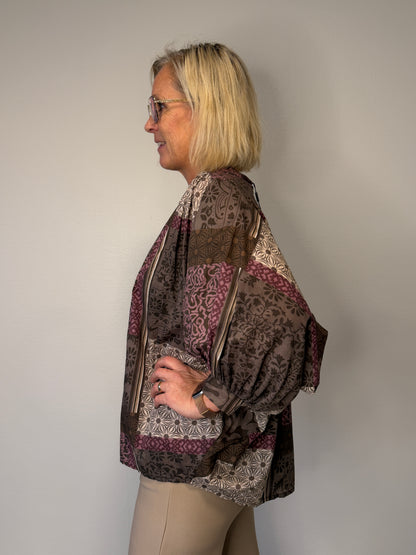 Blus Pingvinärm (Rosa/Brun)