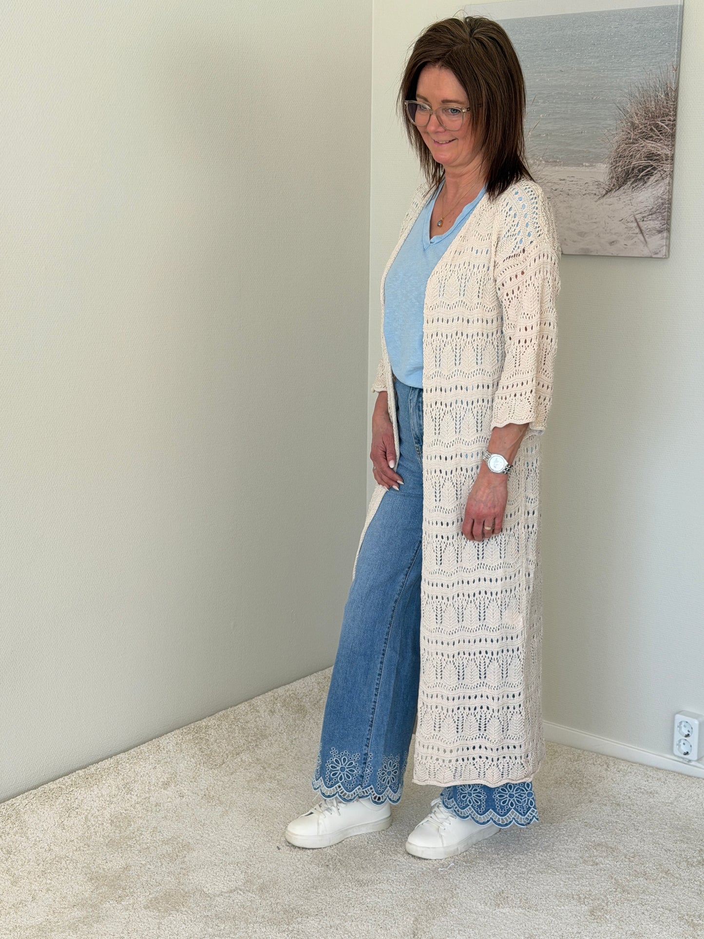 Virkad Kaftan (Beige)