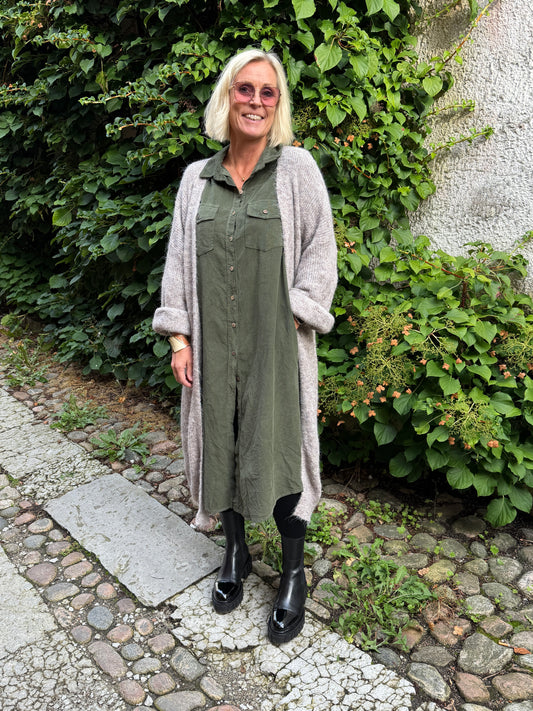 Cardigan Lång (Taupe)