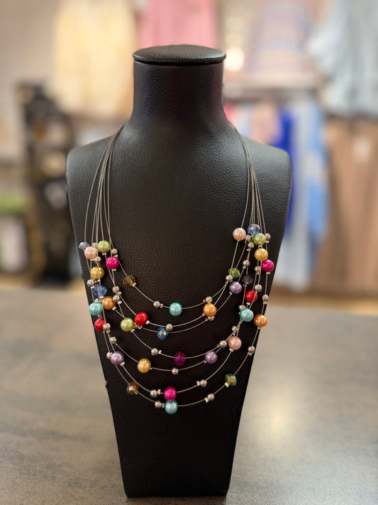 Pärlhalsband multifärgad