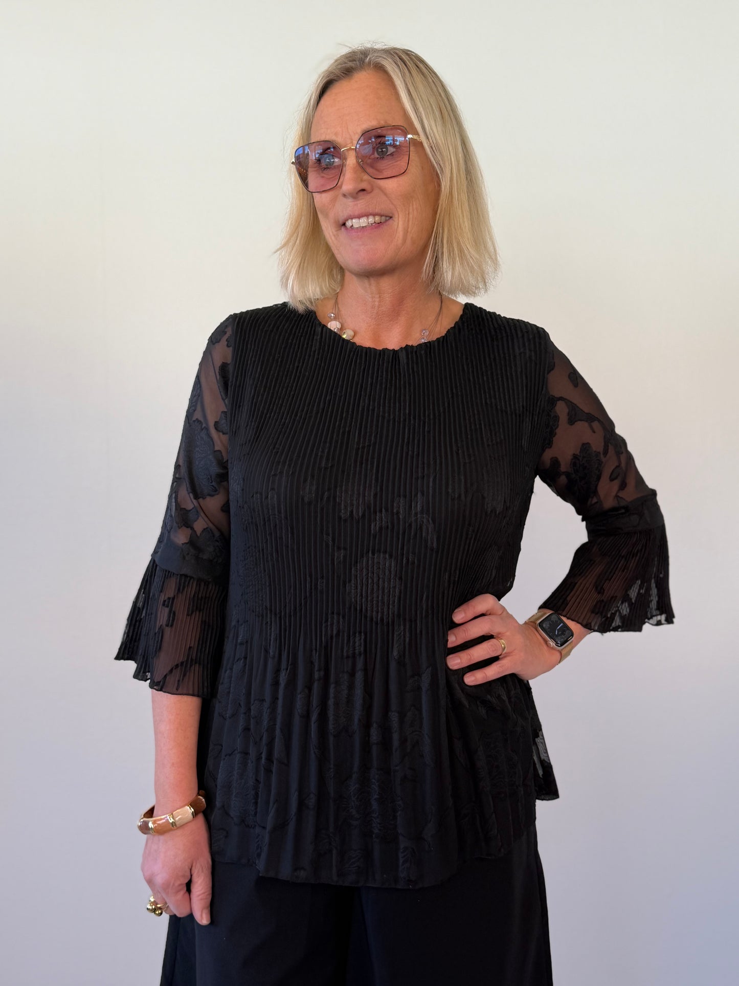 Topp Plisserad (Svart)