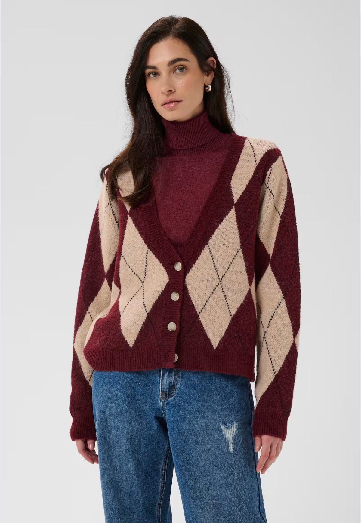 Cuargyle Cardigan (Red)