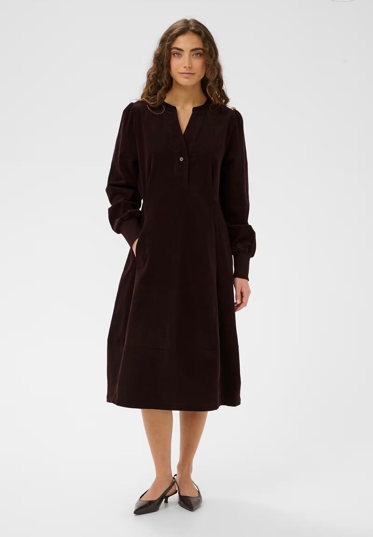 Curhaena Ls Dress (Coffee Bean)