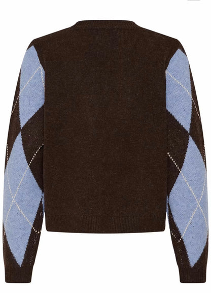 Cuargyle Cardigan (Brown)