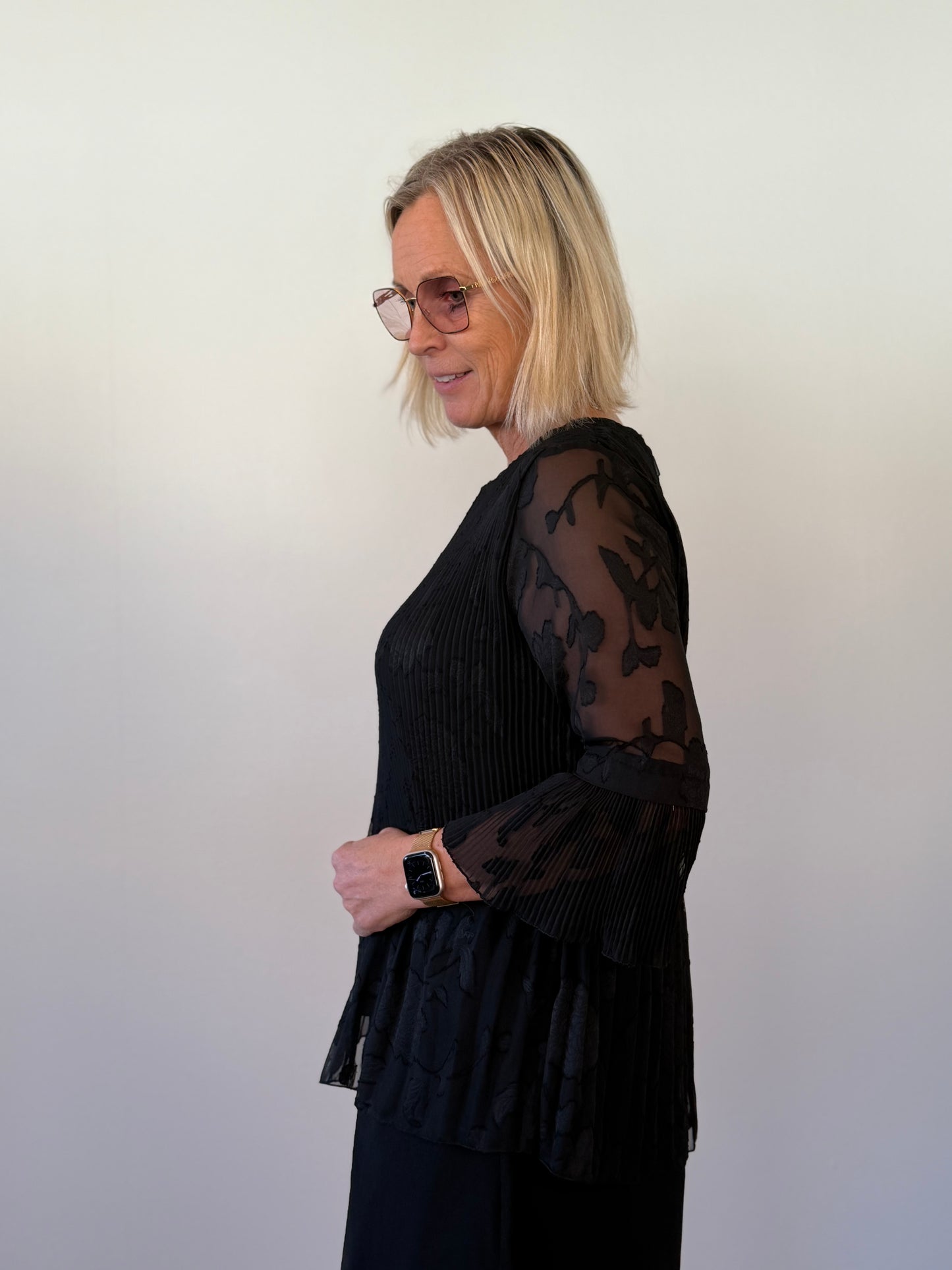 Topp Plisserad (Svart)