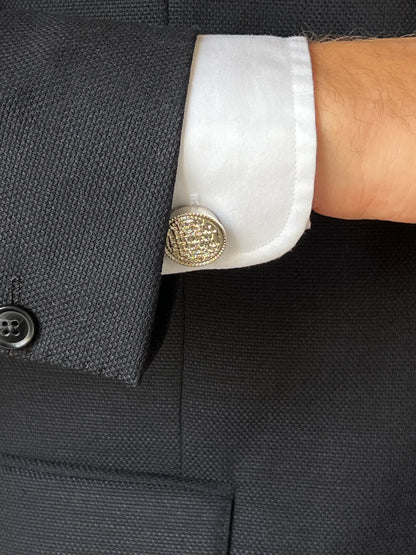 Medallion Cuff Button (Silver)