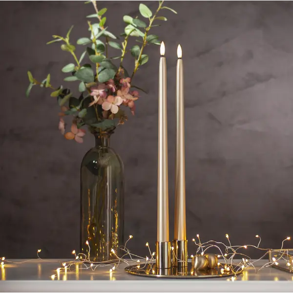 Led Antikljus 2-Pack Guld