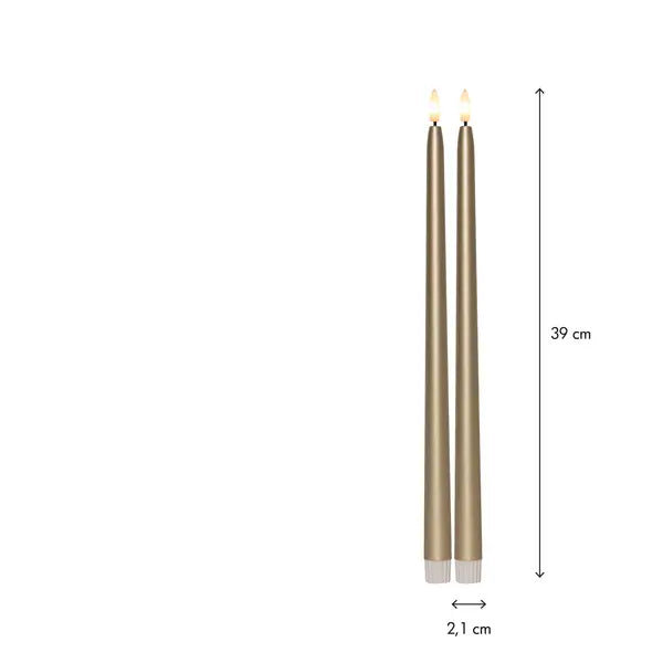 Led Antikljus 2-Pack Guld