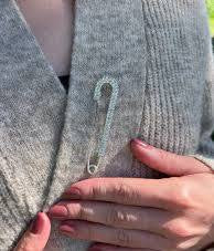 Crystal Fashion Safety Pin Silver (Silver)